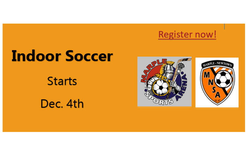 Indoor Soccer Starts Dec. 4th